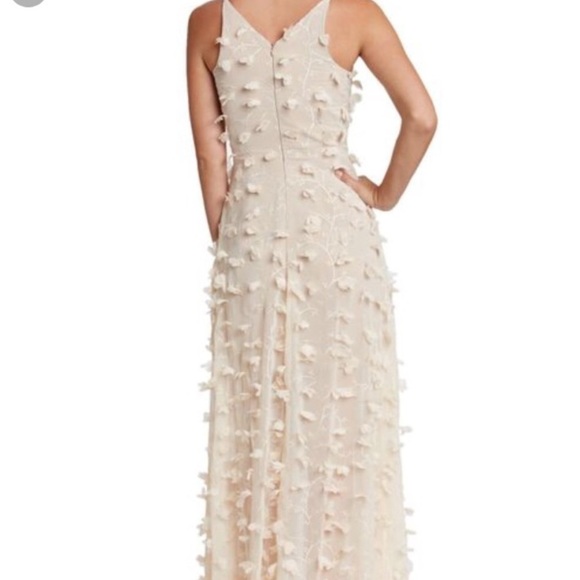 Dress The Population Appliqué Maxi Dress Gown in cream size S - Picture 4 of 16